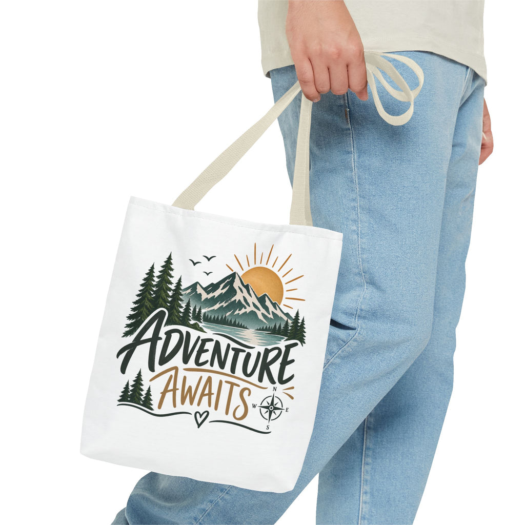 Adventure Awaits Tote Bag – Outdoor & Travel Gift